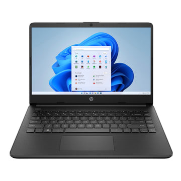 HP 14s Laptop 14" - Intel Celeron N4120, 4GB RAM, 64GB eMMC, Black