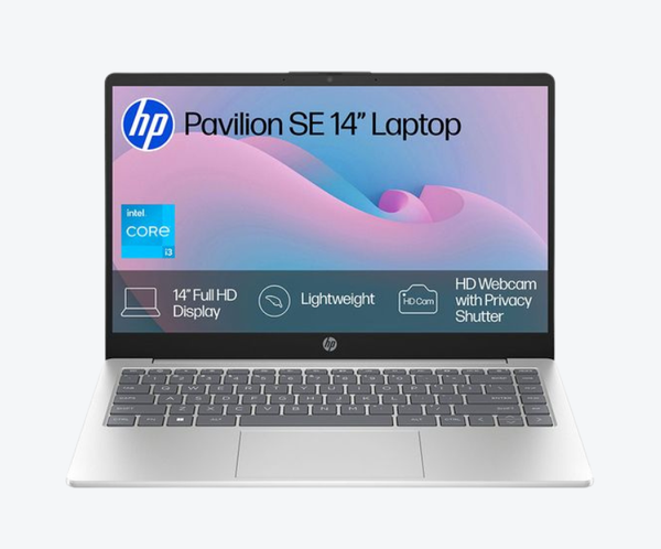 HP Pavilion SE 14" Laptop - Intel Core i3-N305, 8GB RAM, 128GB UFS, Natural Silver