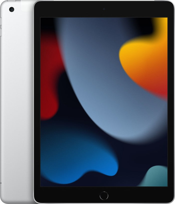 Apple iPad 9 10.2 inch Tablet - A13 Bionic, 64GB, Wi-Fi + Cellular, iPadOS, Silver - model illustration