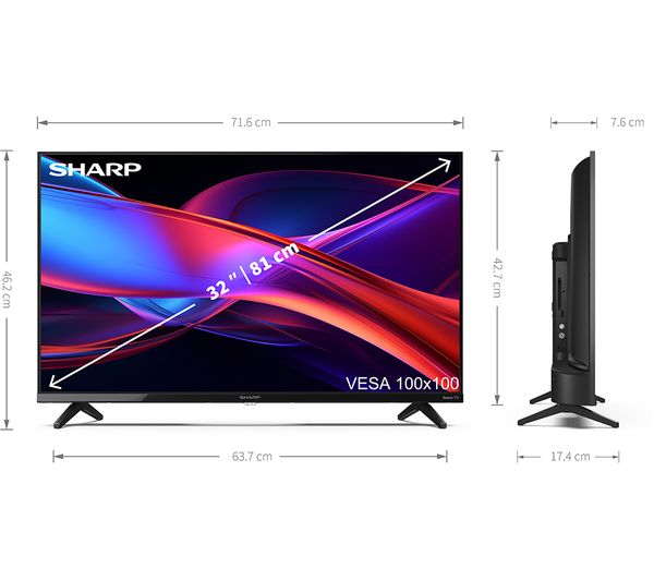 Sharp 32" HD Ready Smart LED TV with Roku and Freeview Play